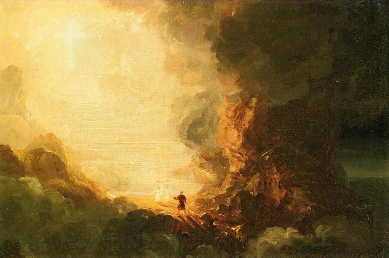 Thomas Cole The Cross and the World Norge oil painting art